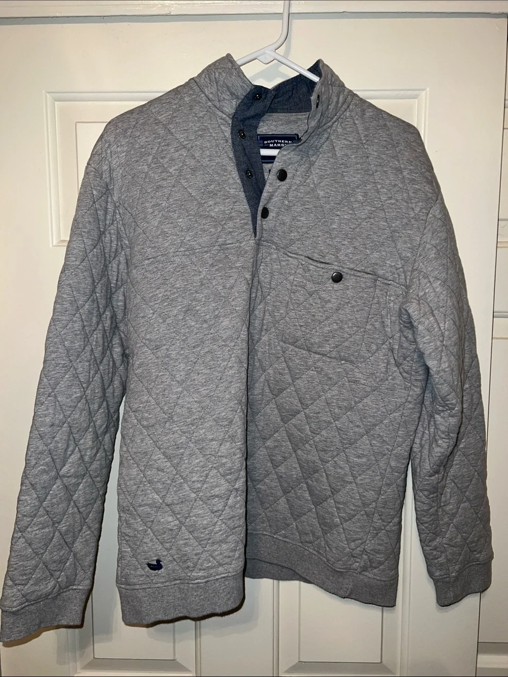 Southern Tide Quilted Heather Gray Lightweight Jacket